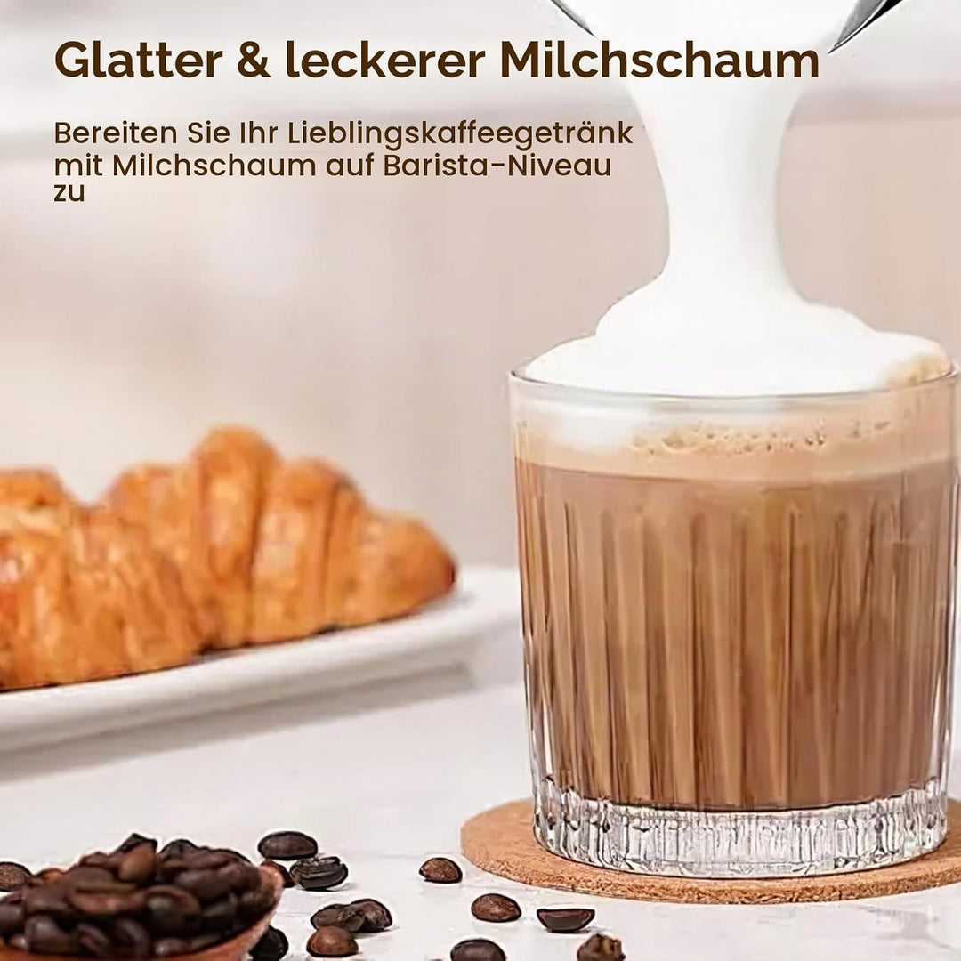 Milchaufschäumer Elektrisch 4 in 1,430ml Grosses AutomatischerMilchschäumer,Geräuschloser,Abschaltun