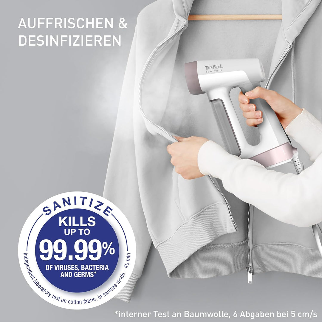 Tefal Pure Force 2-in-1 Dampfbürste, vertikal Dampfen, horizontal Bügeln, 12 Min. ununterbrochenen D