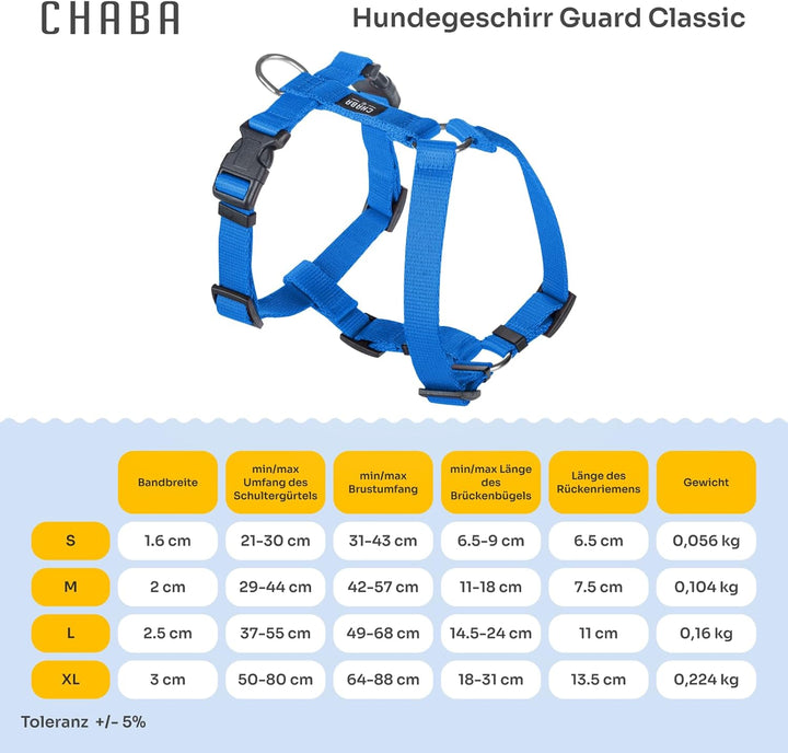 Chaba Guard Hundegeschirr Mittelgrosse Hunde Anti Zug & Würgen Geschirr Hund mit Kontrolle Classic S