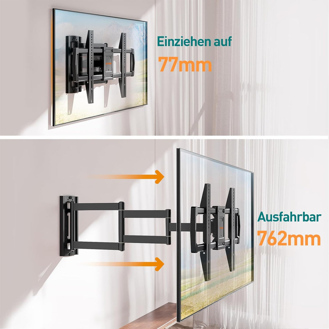 ELIVED 762 mm lange TV-Wandhalterung für die meisten 107,7-190,5 cm (42-75 Zoll) Fernseher, lange Ve