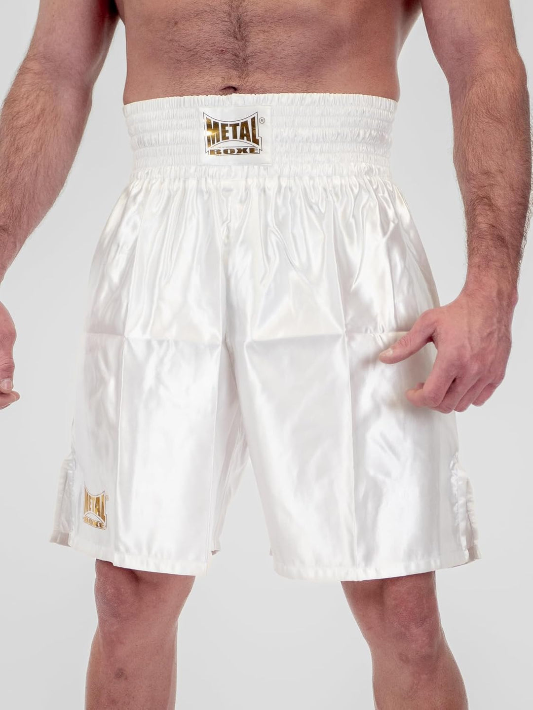 METAL BOXE - Englische Proline Box-Shorts M Weiss/Goldfarben, M Weiss/Goldfarben