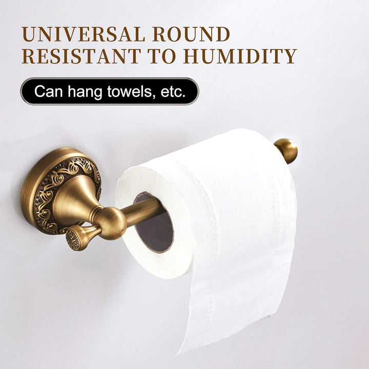 Toilettenpapierhalter für Badezimmer, Wandmontage, antikes Messingmuster, Schnitzerei, gebürstete Br