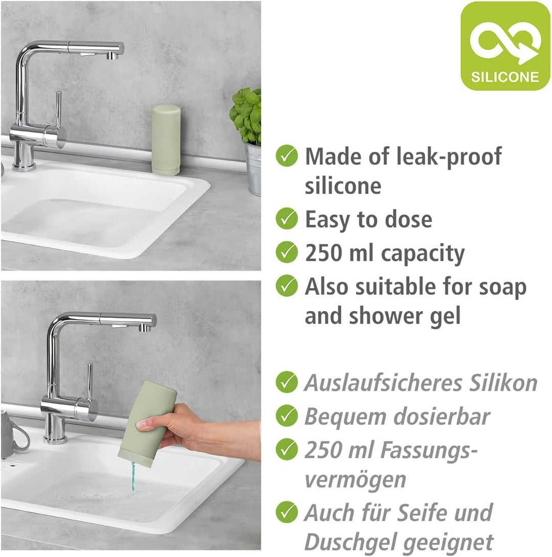WENKO Spülmittelspender Easy Squeez-e, hochwertiger Spender für Spülmittel in der Küche, einfach Dos