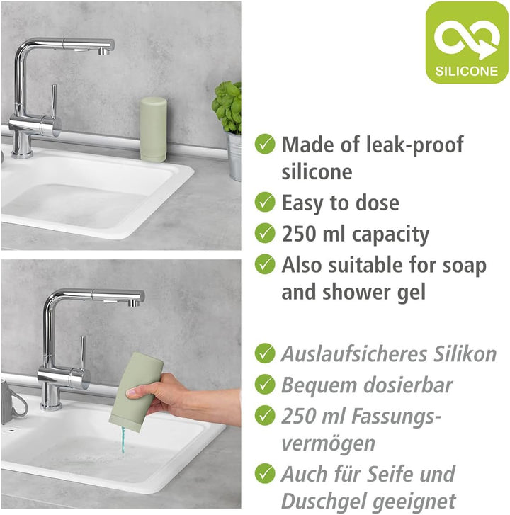 WENKO Spülmittelspender Easy Squeez-e, hochwertiger Spender für Spülmittel in der Küche, einfach Dos
