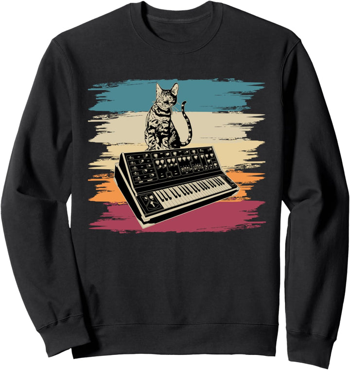 Modular Synthesizer Keyboard Musik Analog Katze Sweatshirt