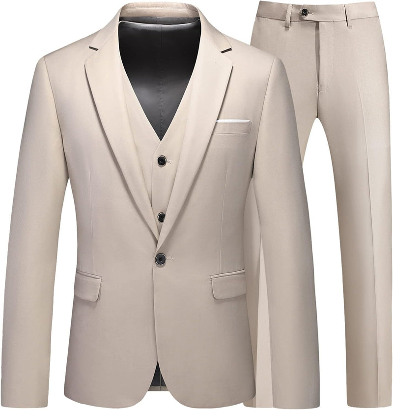 KUDMOL Herren 3-Stücke Anzug Business EIN Knopf Smoking Anzug für Männer Smoking Klassische Blazer W