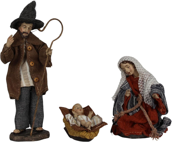 ZICOM Ankleidefigurenset Nazareth, Krippenfiguren alpenländisch ca. 16cm 12-TLG. Polyresin bekleidet