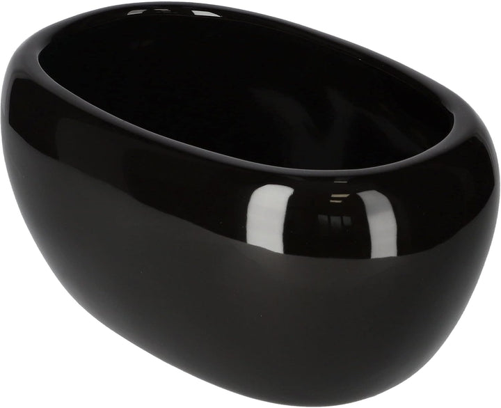 KOTARBAU® Keramik-Blumentopf Übertopft Blumenschale für Blumen Pflanzen Schwarz, Schwarz