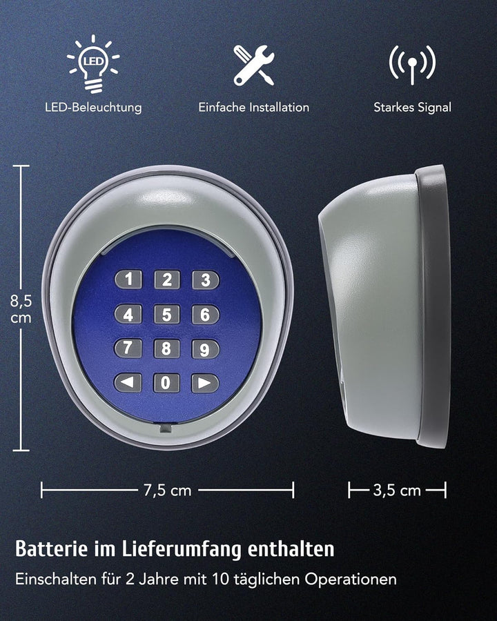 CO-Z Kabellose Codetastatur Schiebetorantrieb mit Tastatur Codetaster Garagentor Schiebetor Flügelto