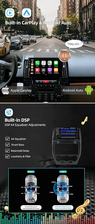 JOYX Android 12 IPS Autoradio Passt für Land Rover Freelander 2 (2007-2012) - 4G+64G - Eingebaut DSP