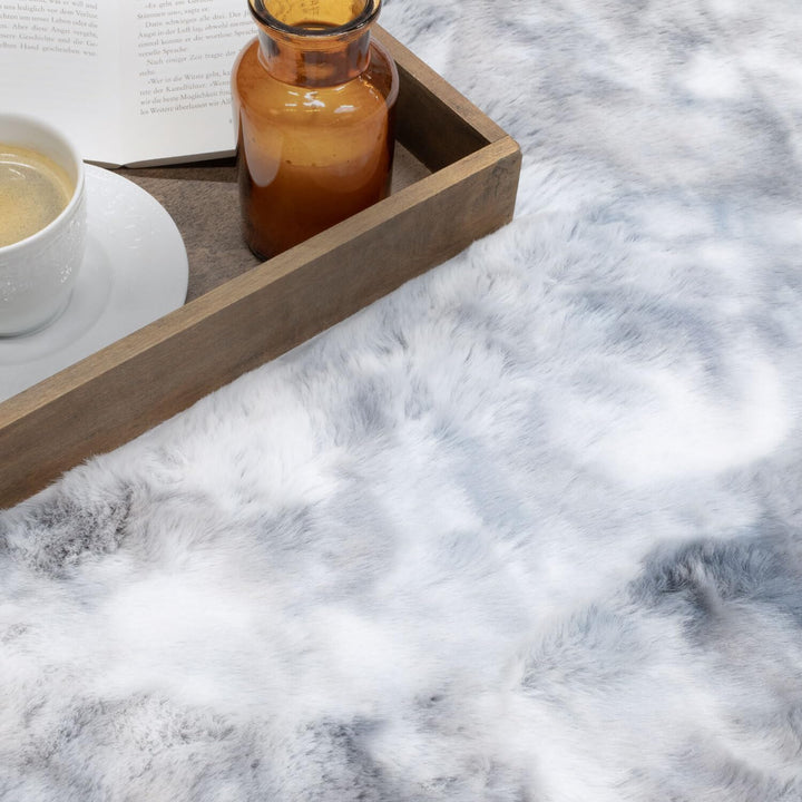 carpet city Teppich Hochflor Wohnzimmer - Einfarbig Grau-Silber 120x170 cm Rechteckig - Weicher Wohn
