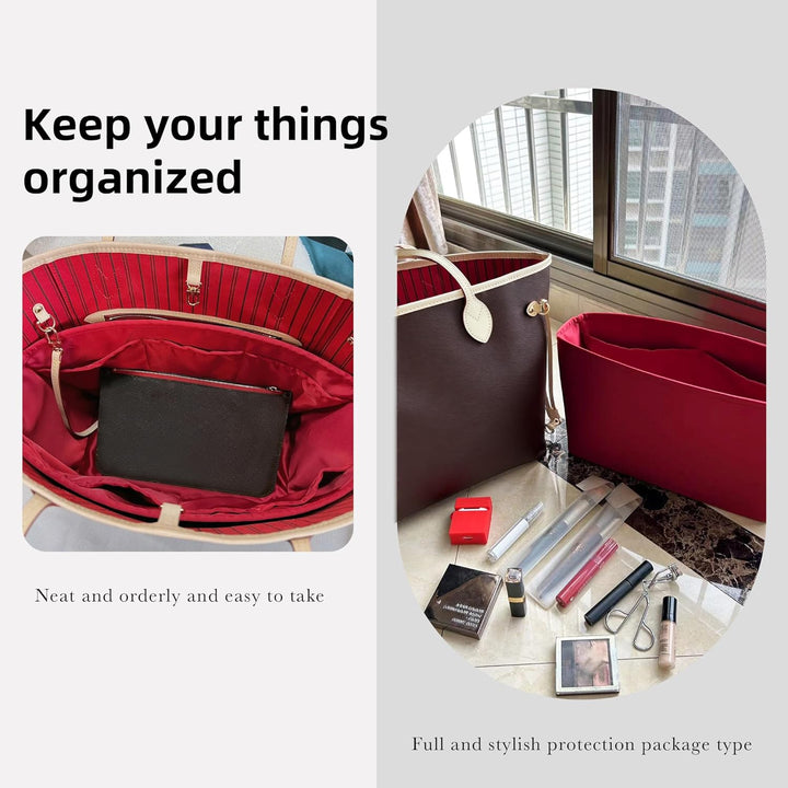 DGAZ Handtaschen Organizer Einsatz für LV Neverfull PM/MM/GM Taschen, Seide Tasche in Tasche Organiz