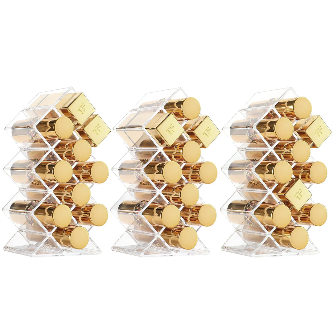 Lolalet 3 Stück Lippenstift Halter, 30 Plätze Halter für Lipgloss Pinsel Holder Aufbewahrungsbox Stä
