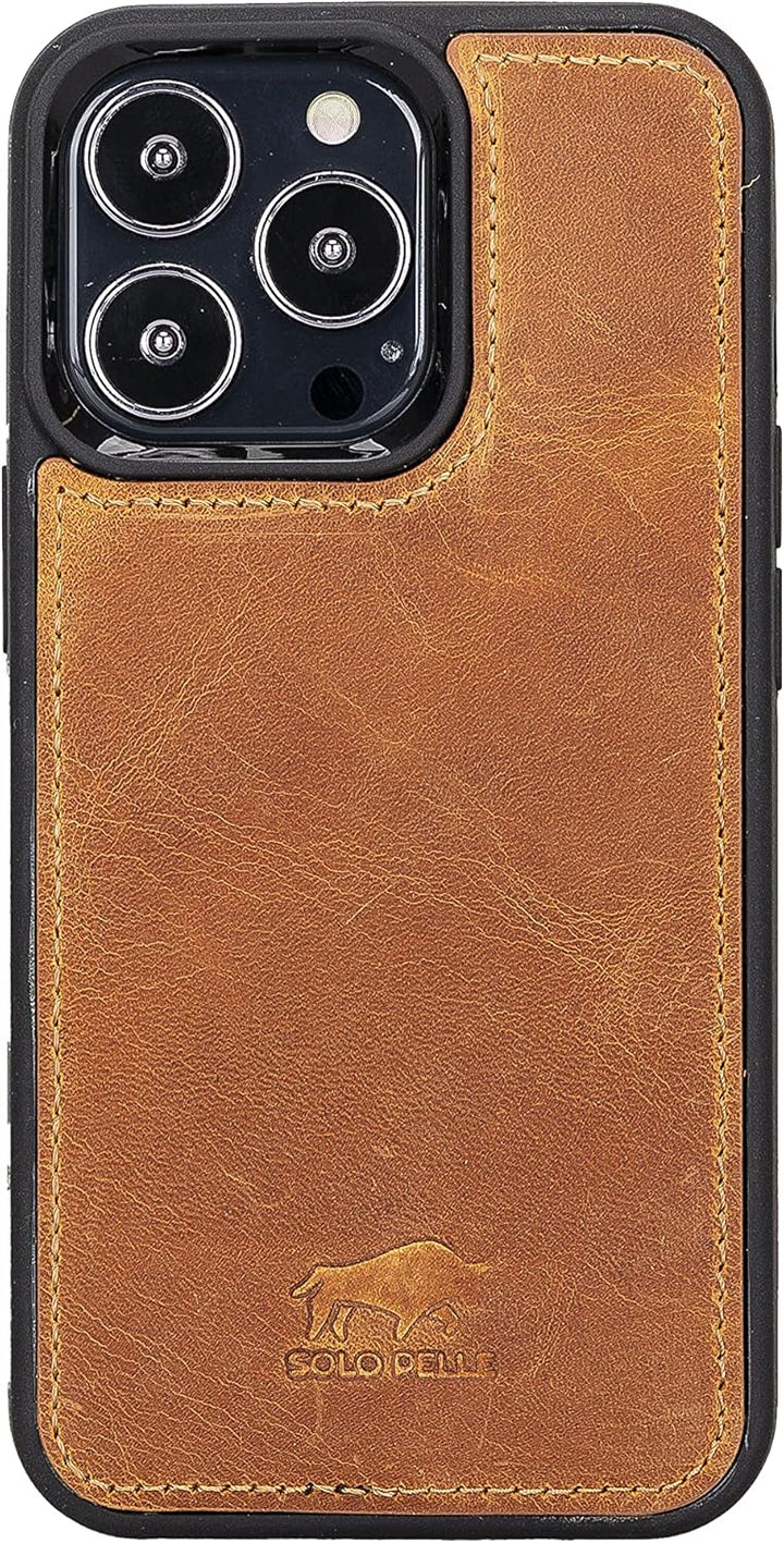 Solo Pelle Lederhülle kompatibel für iPhone 13 Pro in 6.1 Zoll abnehmbare Hülle (2in1) Harvard Doubl