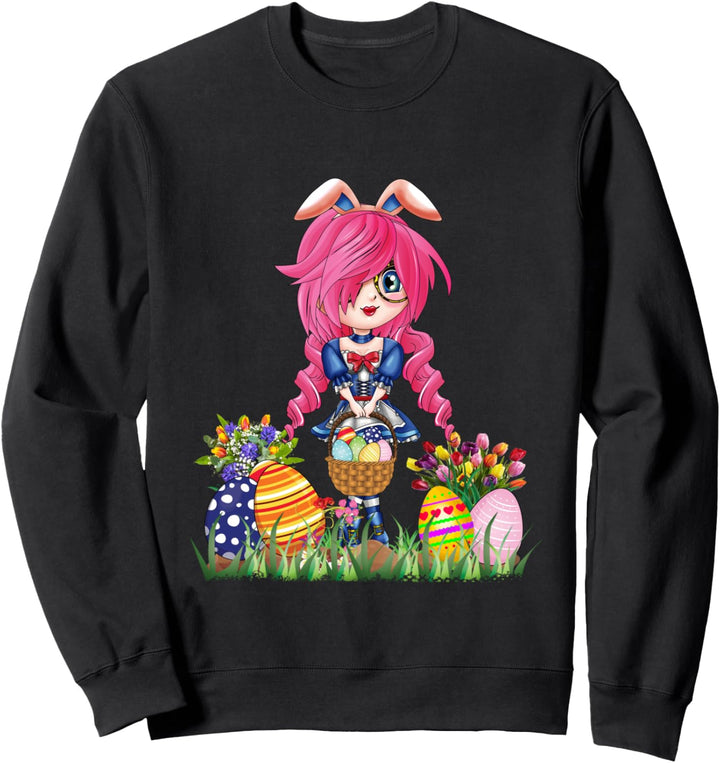 Easter Bunny Ears Japanese Anime Merch Cute Manga Teen Girls Sweatshirt