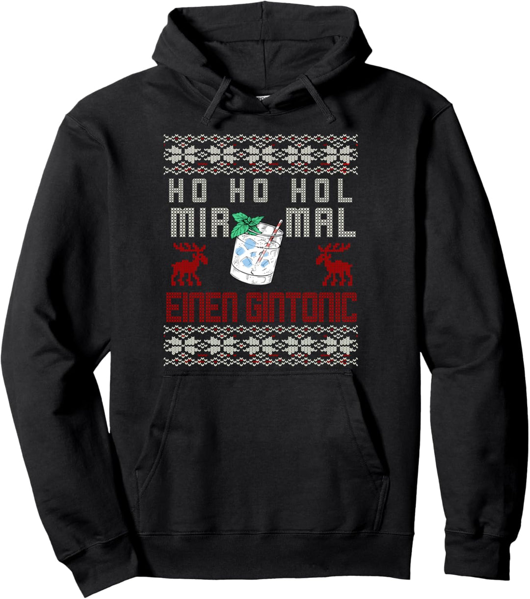 Gin Tonic Lustiges Weihnachts Kostüm Ugly Christmas Pullover Hoodie