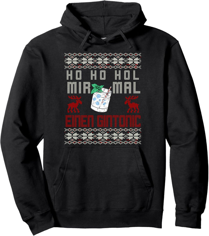 Gin Tonic Lustiges Weihnachts Kostüm Ugly Christmas Pullover Hoodie