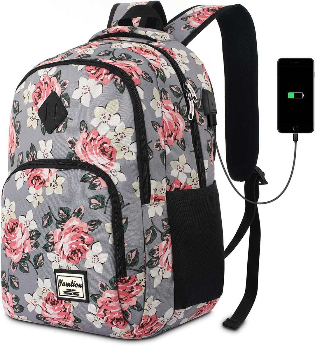 YAMTION Schulranzen Mädchen,Tagesrucksack Frauen Schultasche Damen Rucksack mit Laptopfach für Schul