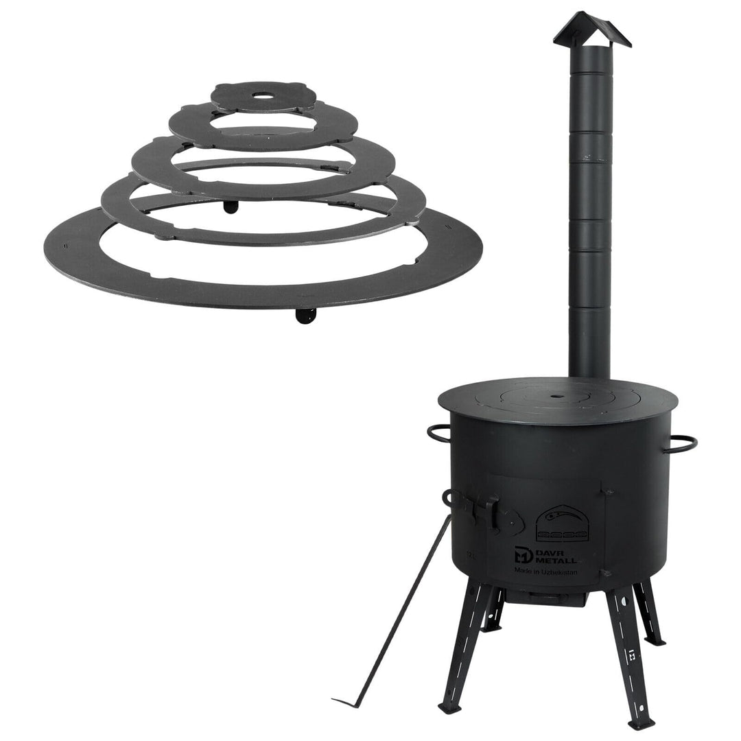 Ø44cm Uchag 2mm stahl Utschak mit Adapter-Ringe Abzugsrohr Utschag Feldküche Feuerstelle Campingofen