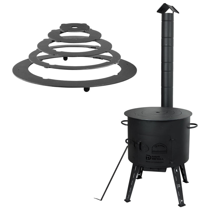 Ø44cm Uchag 2mm stahl Utschak mit Adapter-Ringe Abzugsrohr Utschag Feldküche Feuerstelle Campingofen