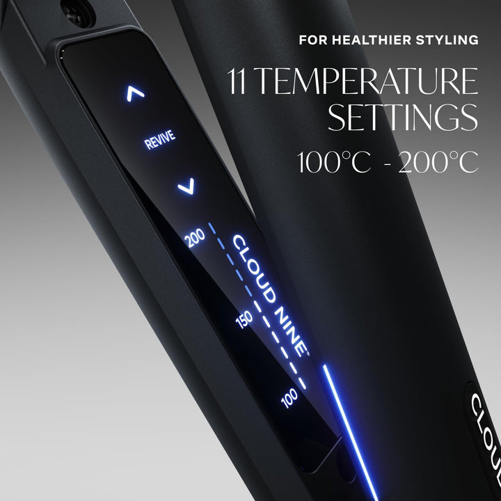Cloud Nine The Original Iron Glätteisen Schwarz – Haarglätter mit 11 Temperatureinstellungen, Revive