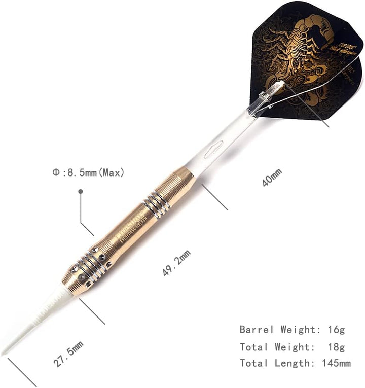 Cuesoul 16 Grams Deluxe Soft Tip Darts Set with Luxury Case（Black Scorpion Series） HX-STL-B2304+D601