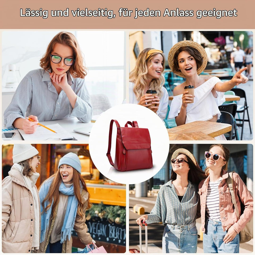 NICOLE&amp;DORIS Mode Damen Rucksack Henkeltaschen Schulrucksack Reisen Daypacks Outdoor Tasche Weich PU