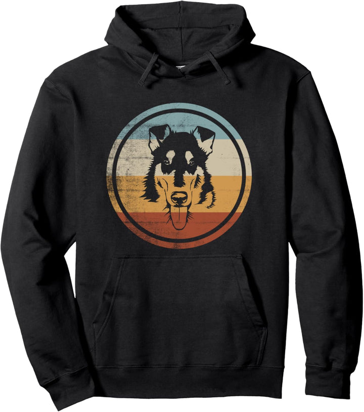 Retro Vintage Design Hund Kurzhaarcollie Pullover Hoodie