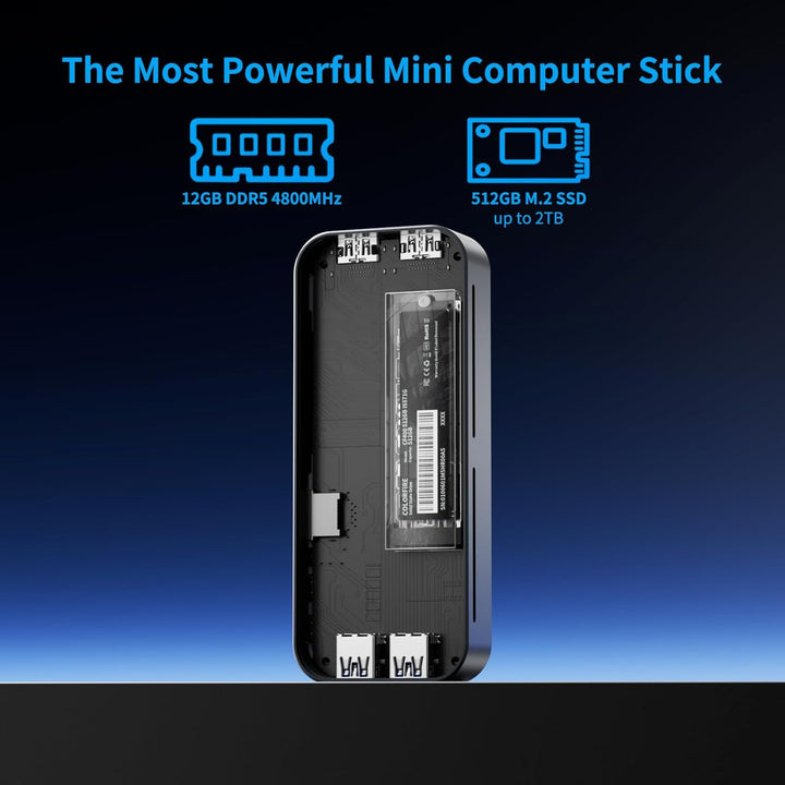 DreamQuest Mini PC Windows 11 Pro 12GB DDR5 256GB M.2 SSD Intel N95 (bis zu 3.4Ghz) PC Stick mit 2X