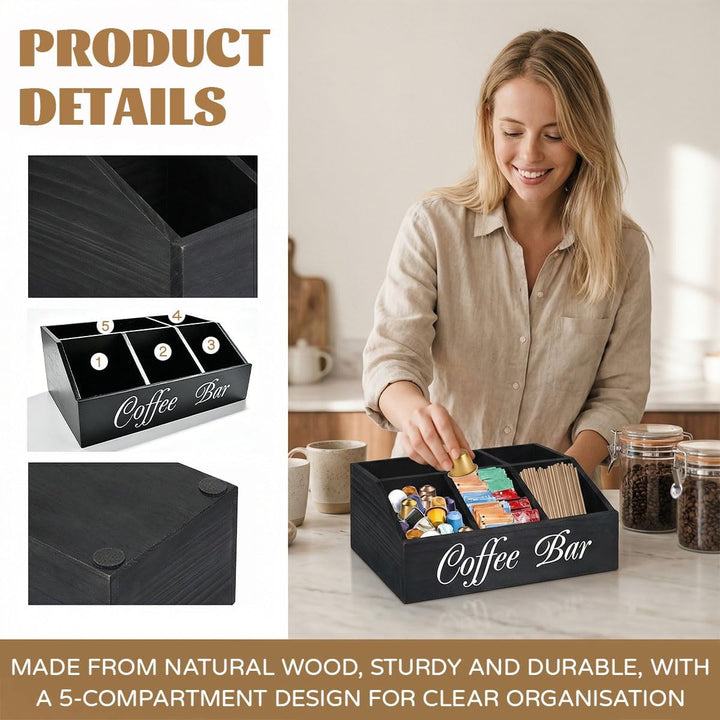 Kaffee Organizer Holz Kaffeebar Möbel, Coffee Bar Organizer Holz Kaffee Spender Organizer-aufbewahru