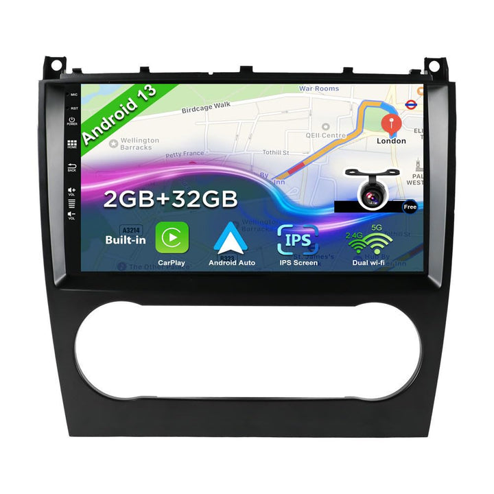 JOYX Android 12 IPS Autoradio Passt für Benz C-Class W203 W209 C180 C200 CL203 C209 (2004-2007) - Ei