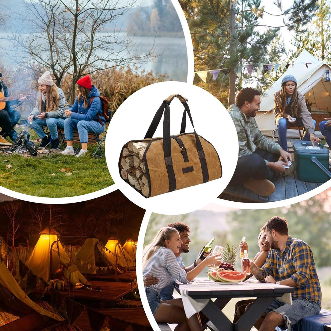 Kindling Basket, Log Carrier, Heavy Duty Firewood Log Carrier, Water Resistant Firewood Storage Bag,