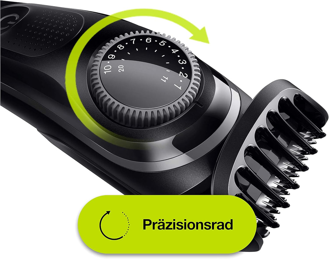 Braun Barttrimmer/Haarschneider Herren, Trimmer/Haarschneidemaschine, inkl. 2 Aufsätze & Rasierer, 3