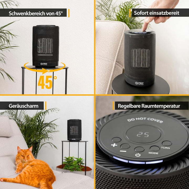 TZS First Austria Heizlüfter energiesparend | Kleiner & leiser Heizstrahler mit Keramik Heizelement
