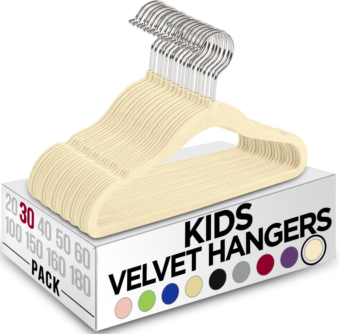 Utopia Home Kinder-Kleiderbügel aus Samt (30 Stück) – 27,9 cm (11 Zoll) robuster Baby-Kleiderbügel –