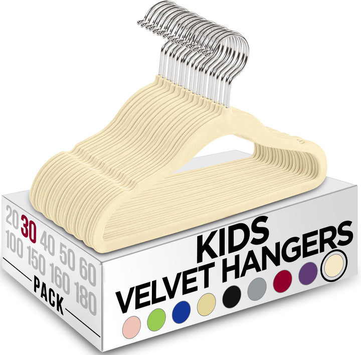 Utopia Home Kinder-Kleiderbügel aus Samt (30 Stück) – 27,9 cm (11 Zoll) robuster Baby-Kleiderbügel –