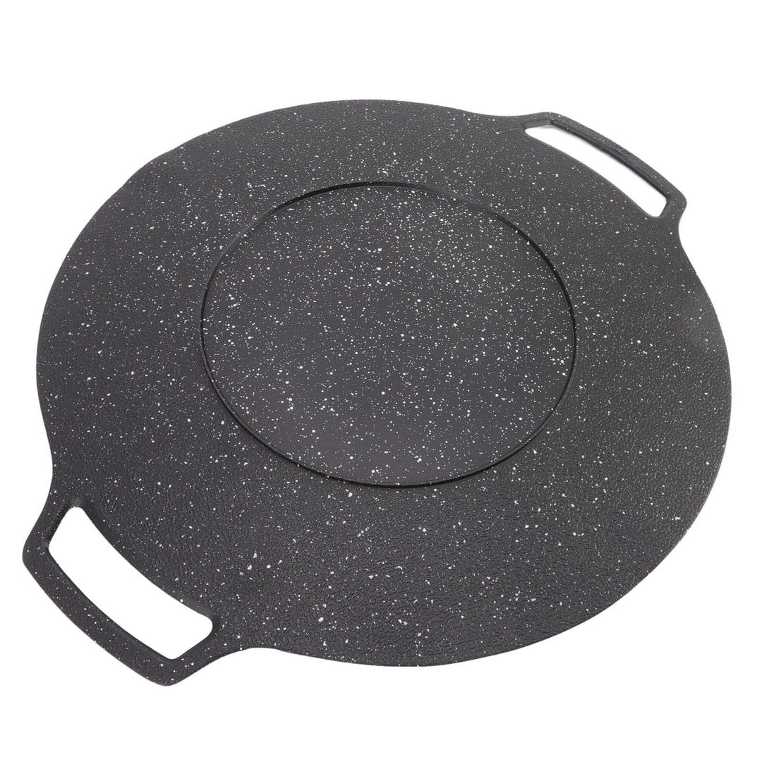 Koreanische Grillplatte, Rund Gusseisen Grillplatten BBQ-Grill Antihaft-Grill Gusseisenpfanne Grill