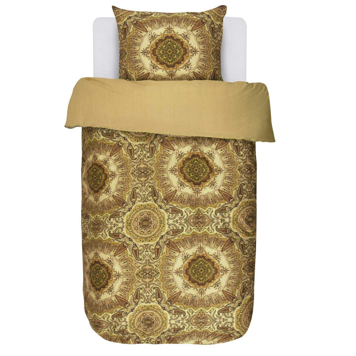 ESSENZA Bettwäsche Cadiz Gold Gelb Ornamente Paisley Satin, Grösse:155 cm x 220 cm, 155 cm x 220 cm