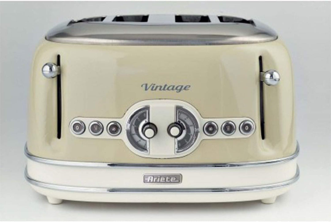 Ariete,156 Toaster im Vintage-Design für 4 Scheiben, 1600 W, 6 Toaststufen, aus lackiertem Edelstahl