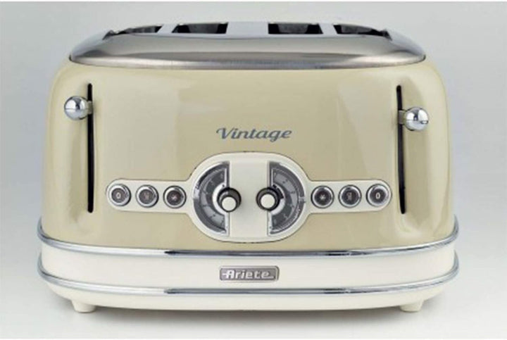 Ariete,156 Toaster im Vintage-Design für 4 Scheiben, 1600 W, 6 Toaststufen, aus lackiertem Edelstahl