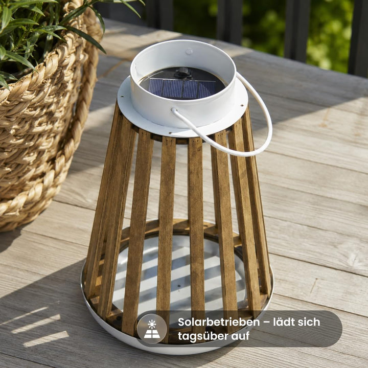 Star LED-Solar-Laterne 'Catania', Holz/Metall, 19x28cm,