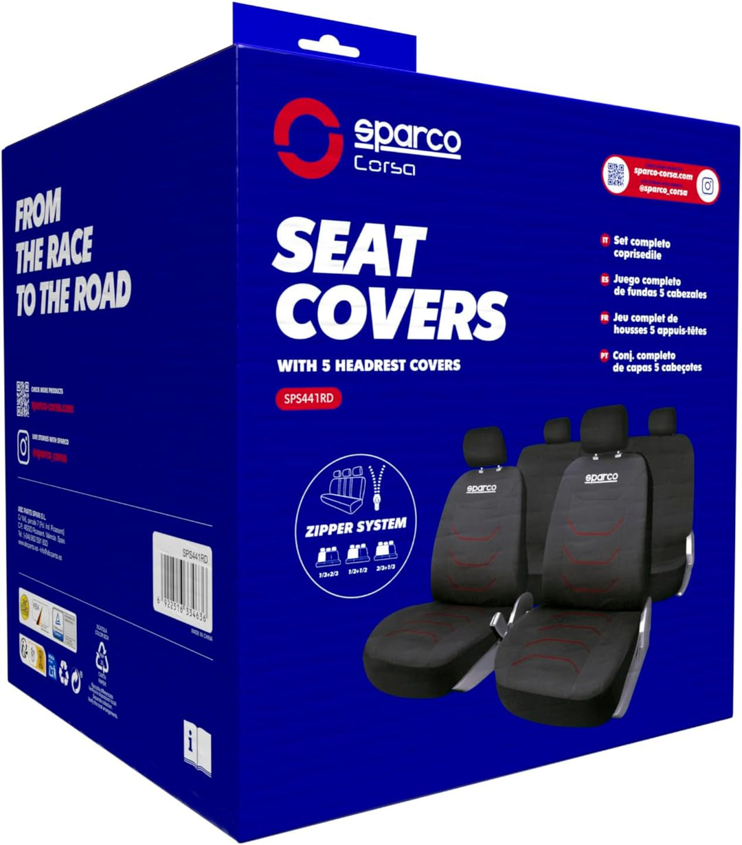 Sparco Corsa Abdeckungssatz Schwarz/Rot
