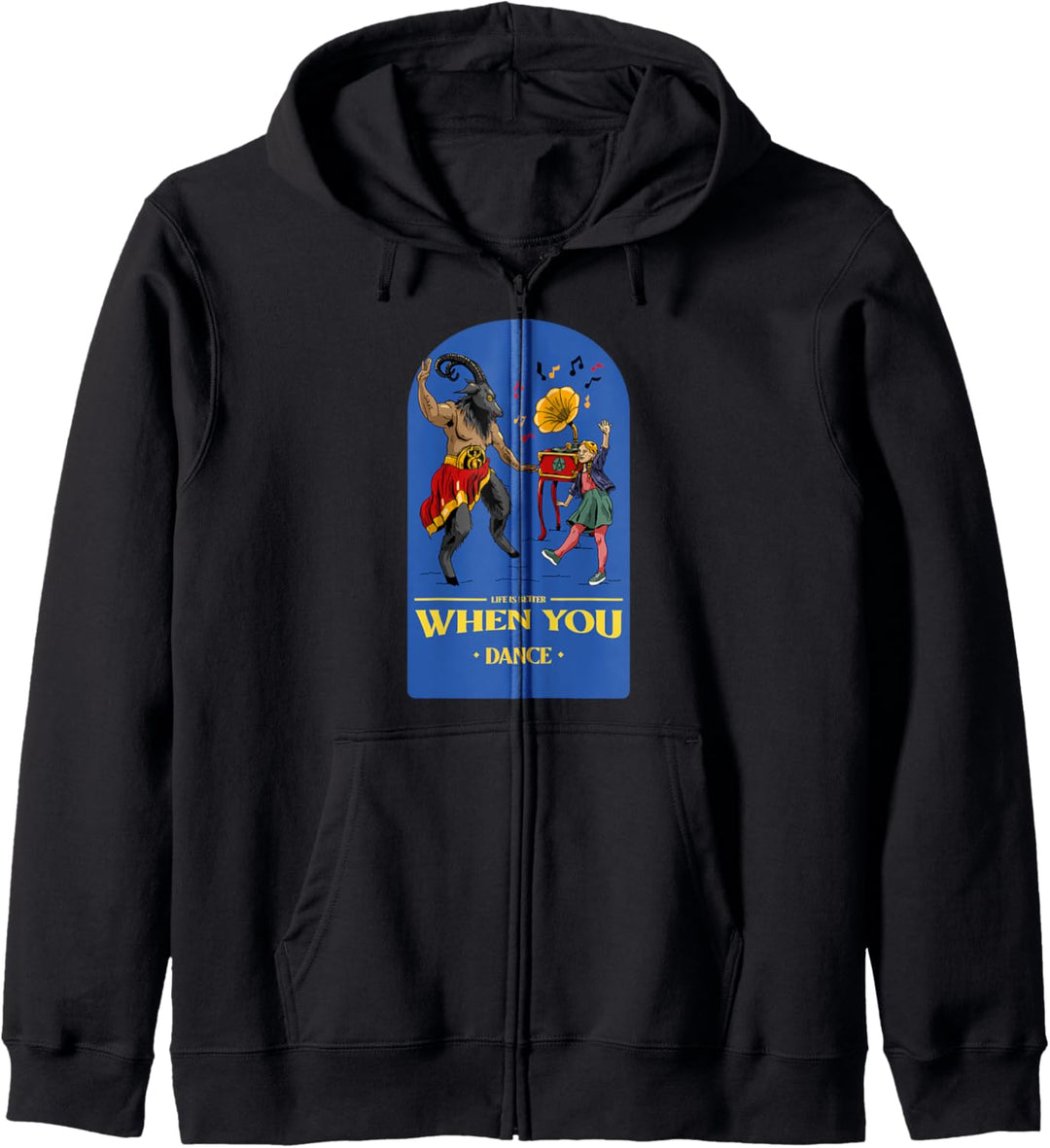 Dancing Baphomet Satan 666 Gothic Spruch Kapuzenjacke