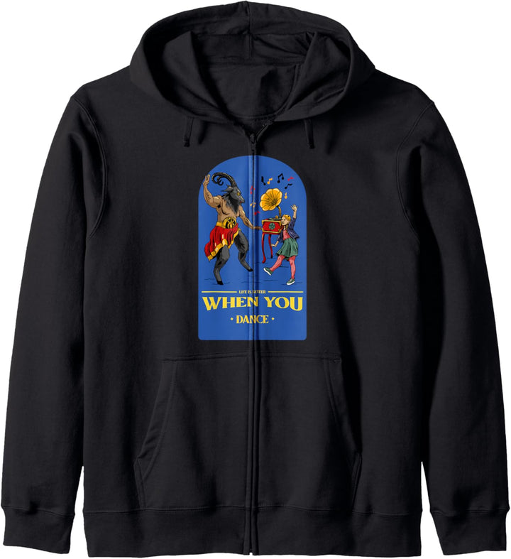 Dancing Baphomet Satan 666 Gothic Spruch Kapuzenjacke