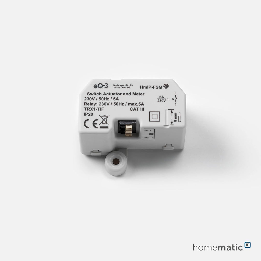 Homematic IP Smart Home Schalt-Mess-Aktor (16 A) – Unterputz, Aktor misst Strom, steuert Geräte und
