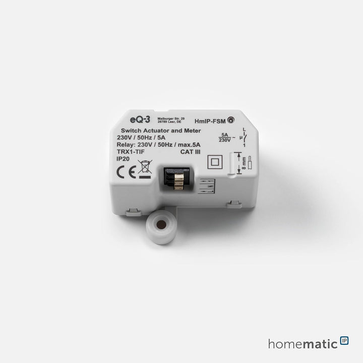 Homematic IP Smart Home Schalt-Mess-Aktor (16 A) – Unterputz, Aktor misst Strom, steuert Geräte und