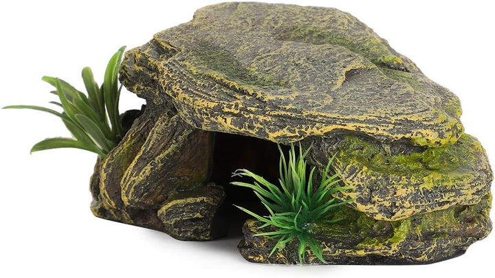 Jeanoko Turtle Reptile Habitat Versteckhöhlen Aquarium Aquarium Amphibious Vivid Safe Shelters für T