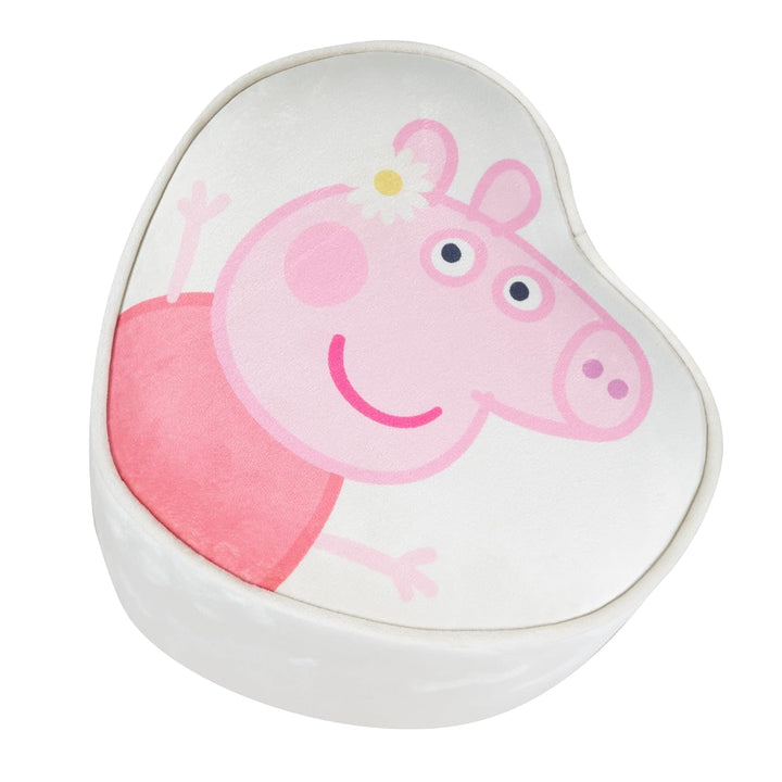 roba Pouf Coeur en Velours pour Chambre Enfant Peppa Pig - Tabouret Solide et Doux - Assise Stable d