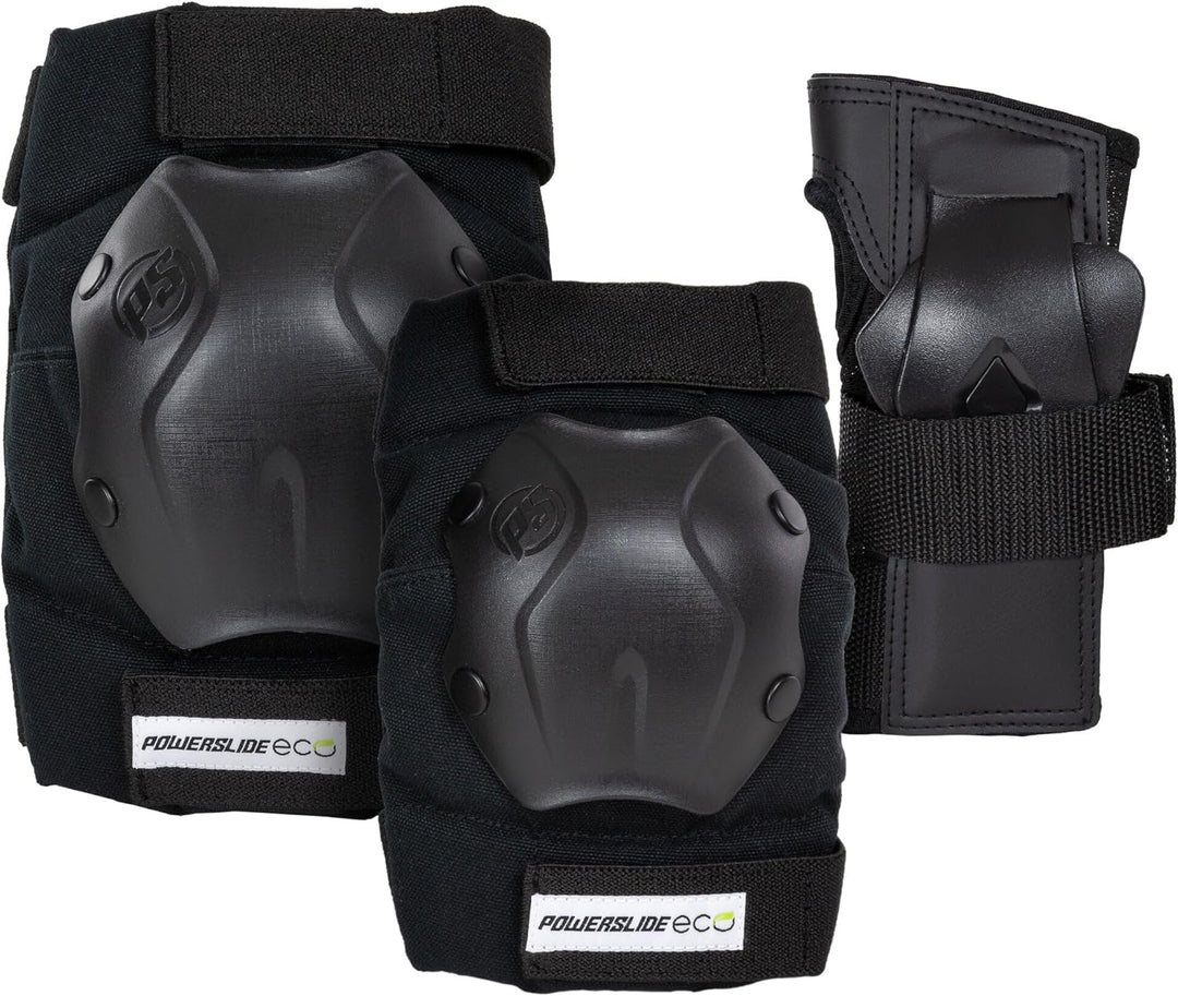 Powerslide Schützer Set, Standard Eco in Schwarz für Inline Skates, Roller Skates und Skateboards, P