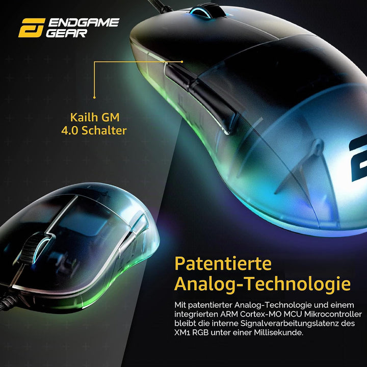 ENDGAME GEAR XM1 RGB Gaming Maus - Optischer PWM3389 Sensor - 50:16.000 DPI - 5 Tasten – GM 4.0-60M